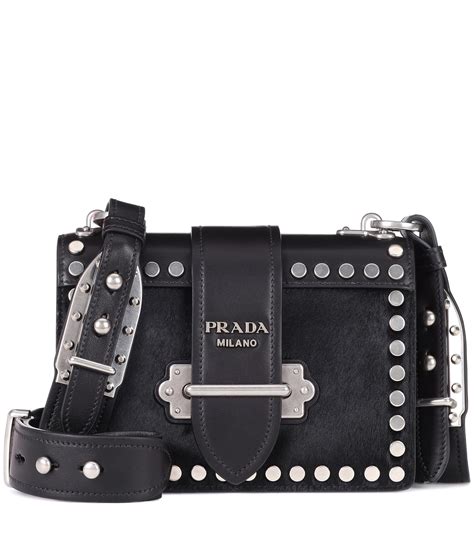 black prada leather shoulder bag|prada cahier shoulder bag black.